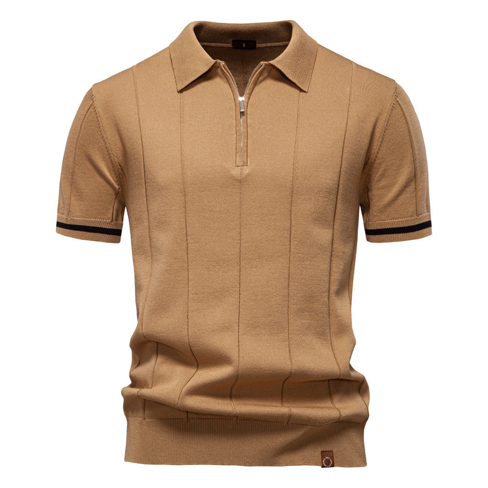 Per™ - Struktur-Zip-Poloshirt