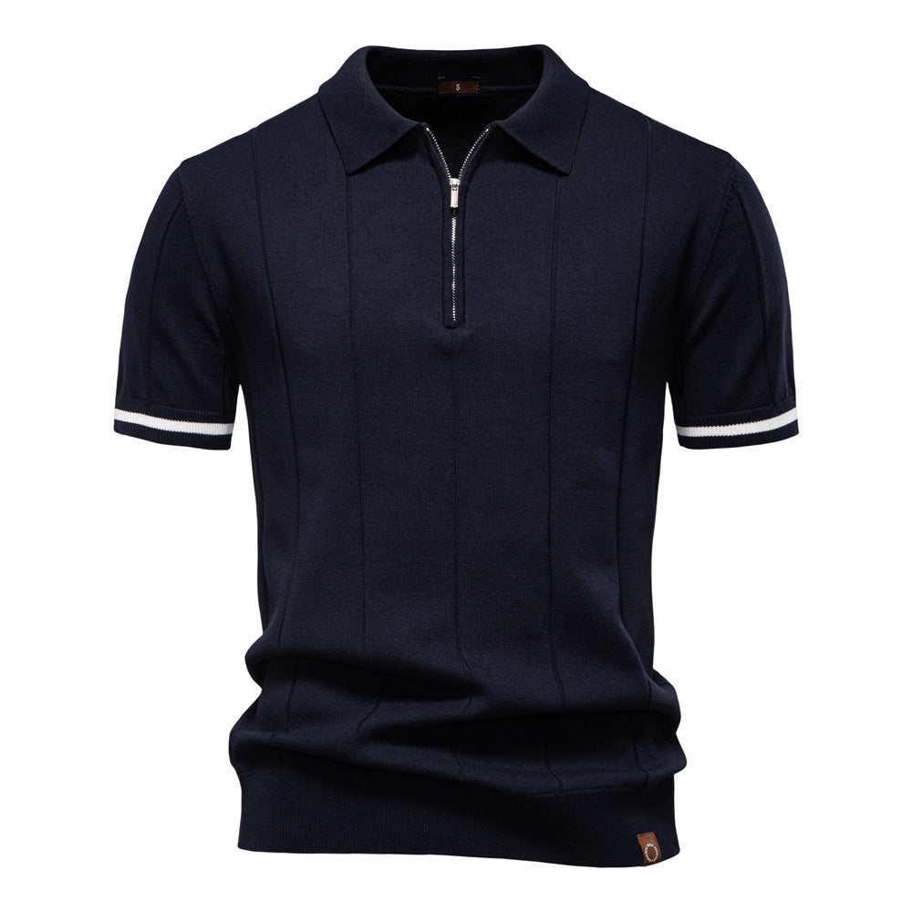Per™ - Struktur-Zip-Poloshirt
