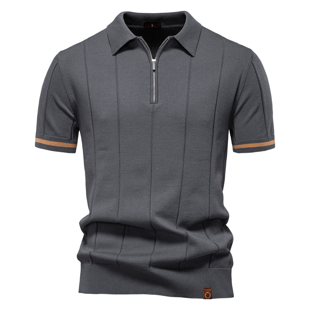Per™ - Struktur-Zip-Poloshirt
