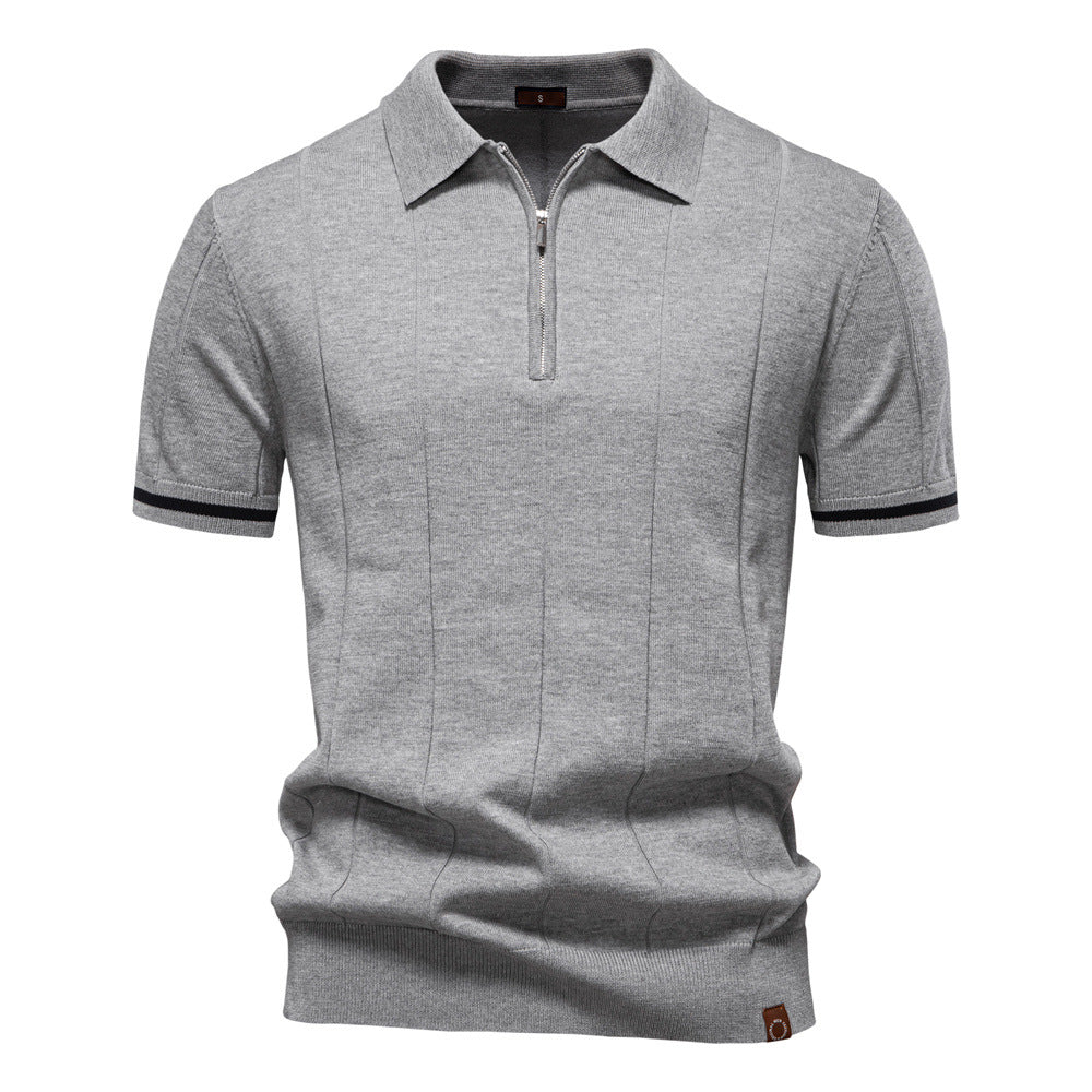 Per™ - Struktur-Zip-Poloshirt