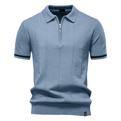 Per™ - Struktur-Zip-Poloshirt