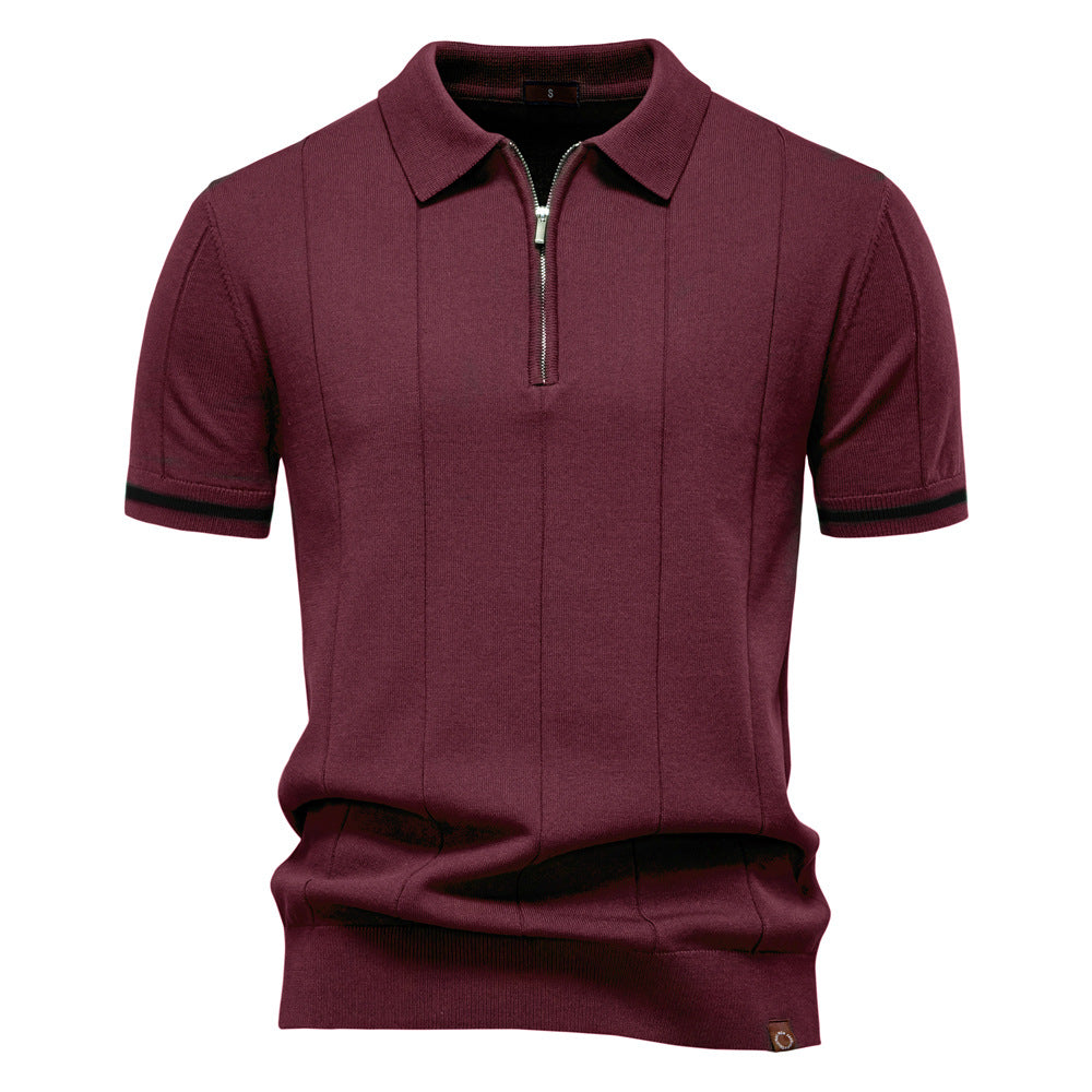 Per™ - Struktur-Zip-Poloshirt