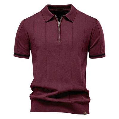 Per™ - Struktur-Zip-Poloshirt