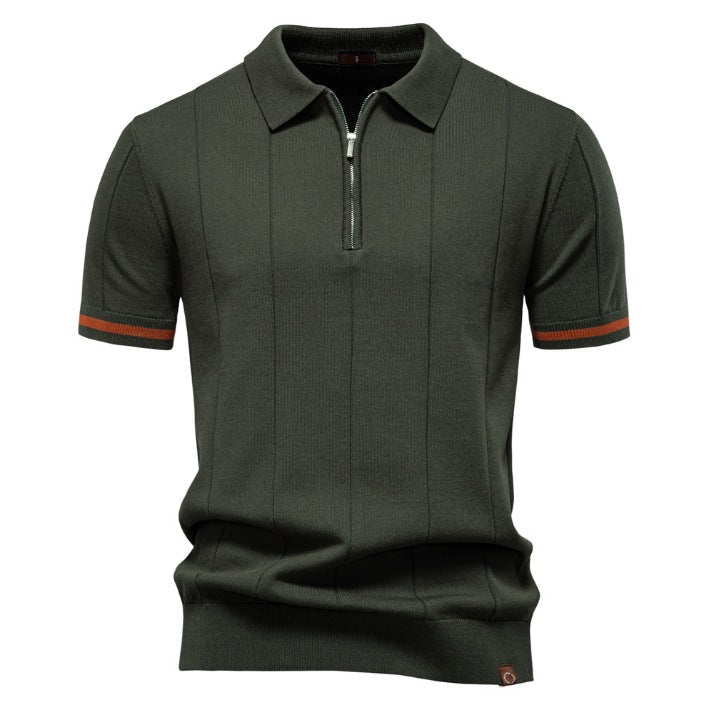 Per™ - Struktur-Zip-Poloshirt